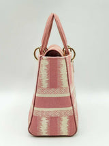 Christian Dior Lady D-lite In Pink D-stripes Canvas Fw0125lsxzdu