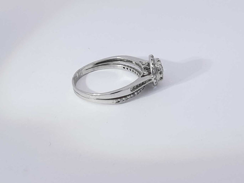 0.22 Cttw Diamond 14k White Gold Ring 4.6 Grams Size 11 Aa0925ocrsa
