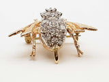 1.25 Cttw Diamonds 14k Two Tone Gold 8.3g Bee Pin Pendant Do0425irxde