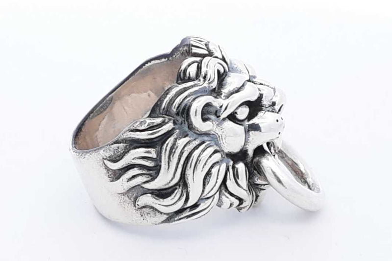 King Baby 925 Sterling Silver Lion's Head Ring 47.6 Grams Size 12.25 Eb0225lxzsa