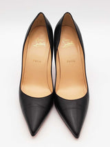 Christian Louboutin Apostrophy Black Leather Pumps Size 42 Eb0526lxzsa