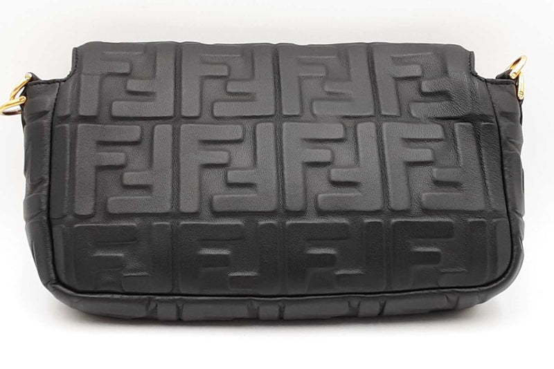 Fendi Black Leather Baguette Shoulder Bag Eb1025cxzdu