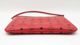 Mcm Zip Top Pouch In Ruby Red Visetos Coated Canvas Fw1215lprdu