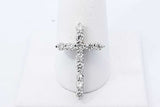 Approx. 1.32ctw Diamond Cross Pendant In 14k White Gold 5.8 Grams Eb0223lxxzsa