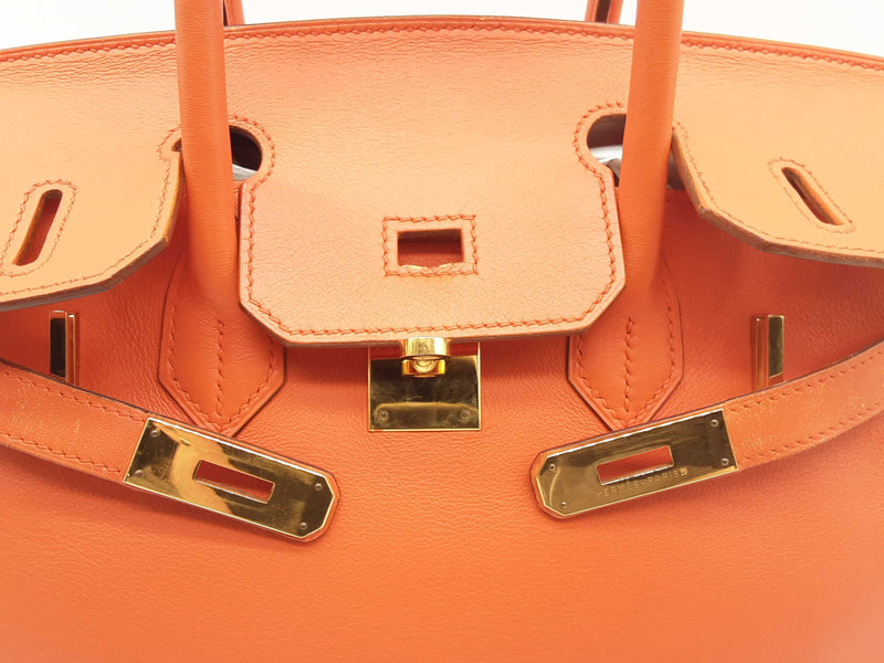 Hermes Birkin 30 Orange Veau Gulliver Gold Hardware Handbag Do0323lpzxzde