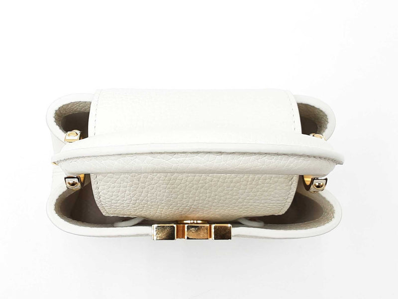 Louis Vuitton Flower Chain Capucines In White Taurillon Leather Fw0325lrzxdu