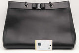 Salvatore Ferragamo Vara Bow Smooth Black Leather Tote Bag Eb0226oxzsa