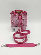 Mcm Pink Monogram Jacquard Dessau Drawstring Bucket Bag Eb1026crsa