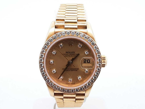 Rolex Datejust 26mm 18k Yellow Gold Diamond Bezel Watch Sd0825szxzde