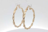 18k Yellow Gold Twisted Hoop Earrings 1.9 Grams Eb0926lrxsa