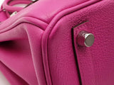 Hermes Birkin 25 Pink Chevre Mysore Red Interior Palladium Handbag Do0925lirxzde