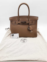 Hermes Birkin 30cm Etoupe Gray Togo Palladium Hardware Handbag Do0526lrxzxde
