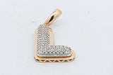 10k Yellow Gold Diamond Letter "L" Pendant 1.5 Grams Eb0926crsa