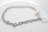 Tiffany & Co. 925 Sterling Heart Tag Toggle Necklace 75.9g 15-16 Inch Eb426oxzsa