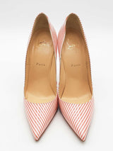 Christian Louboutin Pigalle Follies Striped Leather Pumps Size 39 Eb0526lrxsa