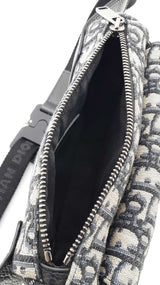 Christian Dior Saddle Belt Bag In Oblique Jacquard & Black Leather Fw1026wxzdu
