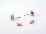Morganite & Diamond Halo Stud Earrings In 14k Rose Gold 1.7 Grams Fw0326lordu