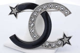 Chanel Cc Logo Strass Etoile Black Resin & Crystal Embellished Broach Eb426wxzde