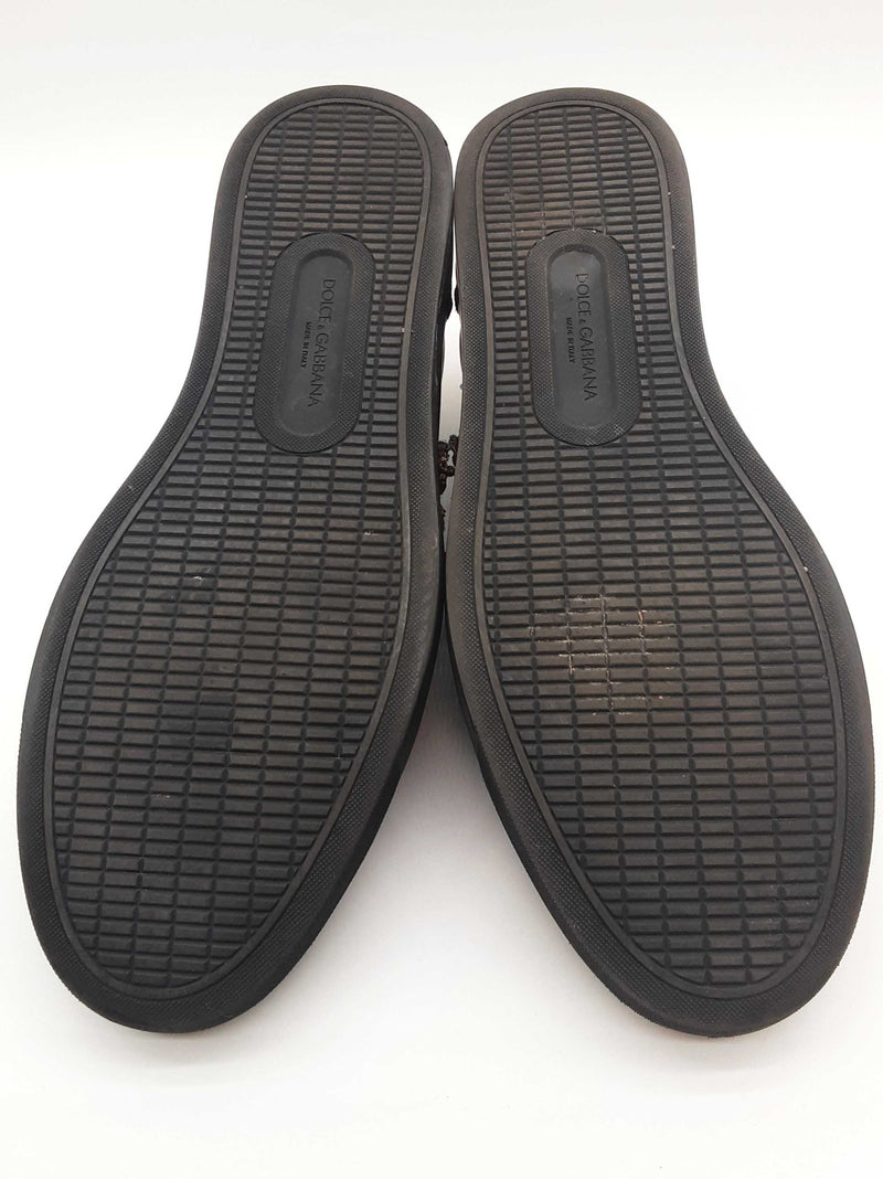 Dolce & Gabbana Dg Sacred Heart Black Leather Shoes Size Uk 10 Do0925lxzde
