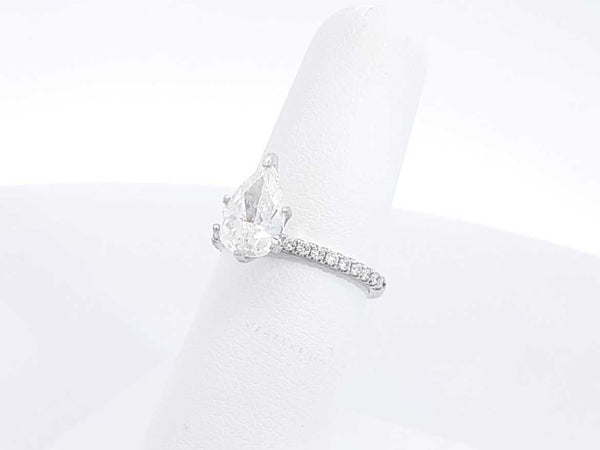 2.01 Cttw Pear-cut Diamond & 14k White Gold Ring Size 6, 2.4 Grams Fw0524owxzdu