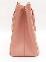 Prada Pink Saffiano Leather Galleria Double Zip Tote Bag Eb0826ixzsa
