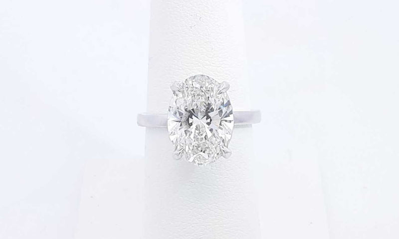 Lab Grown Oval Diamond 4.68ctw Ring In 14k White Gold 4.8g Size 6.5 Eb0324ocrxsa