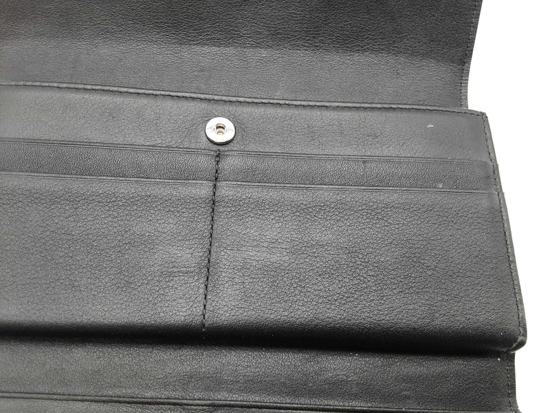 Mcm Black Embossed Logo Leather Continental Trifold Wallet Do0825crde