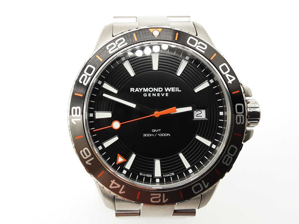 Raymond Weil 42mm Tango Gmt Black Dial Stainless Steel Quartz Watch Do0725ooxde