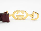 Gucci Interlocking G Horsebit Belt In Burgundy Leather Size 100|40 Fw1225lxzdu