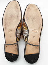 Gucci Princetown Horsebit Metallic Silver Gold Slip Ons Size Eu 37 Do0925oxzde
