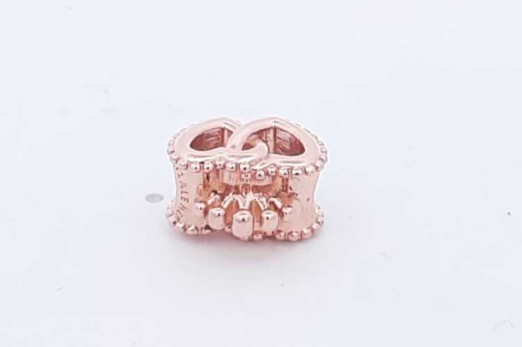 Pandora 10k Rose Gold Crown & Entwined Hearts Charm 1.6 Grams Eb0724wxsa