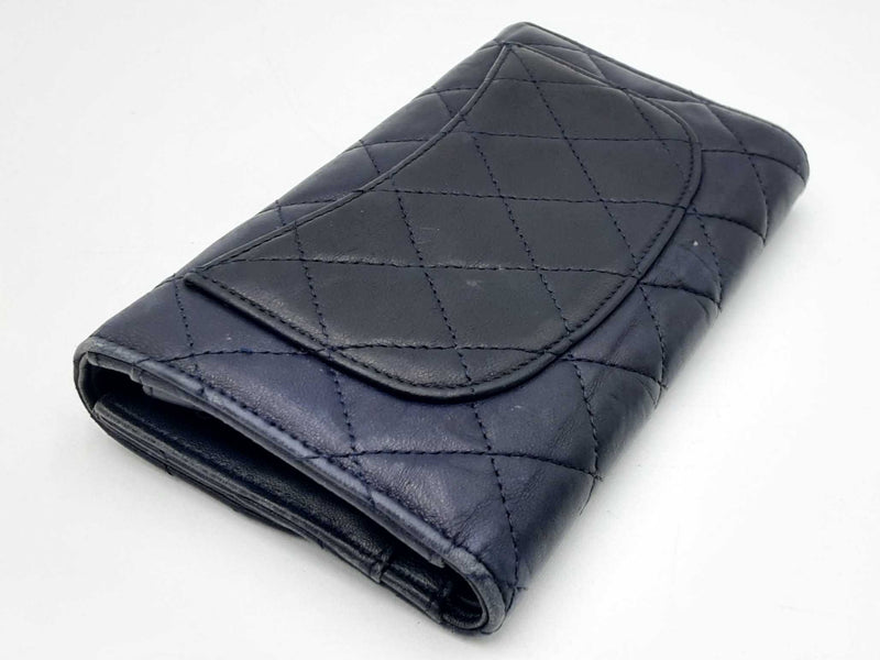 Chanel Timeless Classic Matelassé Navy Blue Lambskin Wallet Fw0225wrxdu