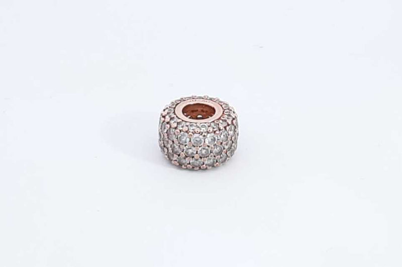 Pandora Rose Gold Plated Sparkling Pave Triple Row Charm 2.3 Grams Eb1024rdu