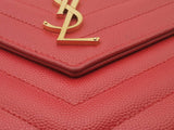 Yves Saint Laurent Cassandre Quilted Leather Envelope Chain Wallet Eb0526clrsa