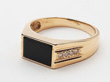 Black Onyx 14k Yellow Gold 7.2g Ring Size 11.75 Do0826wexde