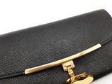 Salvatore Ferragamo Gancini Black Leather Continental Wallet Do0525oorde