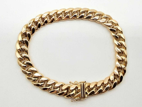 10k Yellow Gold 18g 8 Inch Cuban Link Bracelet Lhirxde 144020011423