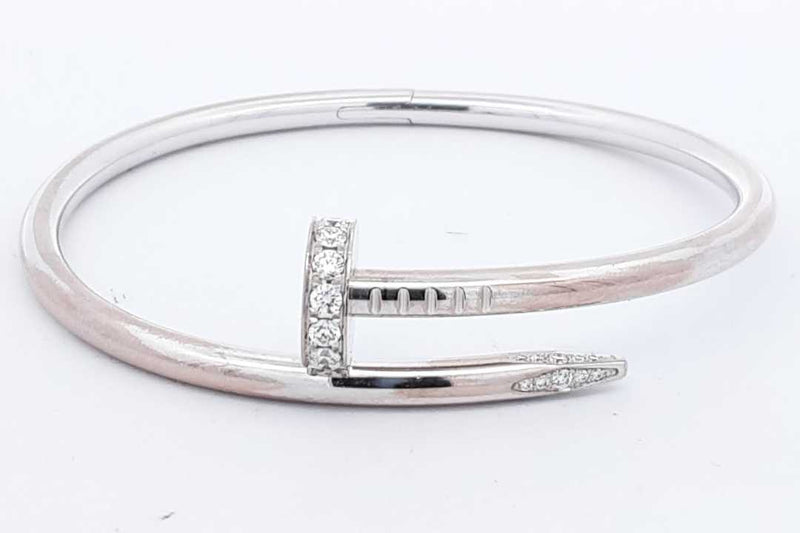 Cartier 18k White Gold Juste Un Clou Bracelet Size 16 32.1 Grams Eb0824rrxzdu