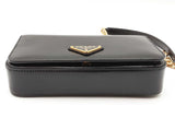Prada Polished Black Leather Shoulder Bag Eb0726ixzdu