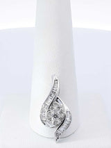 0.59 Cttw Diamond & 10k White Gold Swirl Pendant 1.7 Grams Fw0126lsrdu
