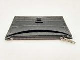 Balenciaga Crocodile-embossed Hourglass Zip Card Wallet Fw1224lrxsa