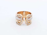 Diamond Approx. 0.36ctw Band Ring In 18k Tricolor Gold 15.1g Size 6 Eb0724crxdu