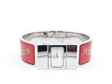 Hermès Loquet 19mm Bangle Watch In Stainless Steel & Red Enamel Fw1026lrxdu