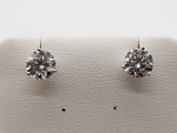 3.0 Cttw Lab Grown Diamonds 14k Wg 1.5g Screw Back Stud Earrings Do0726rrxde