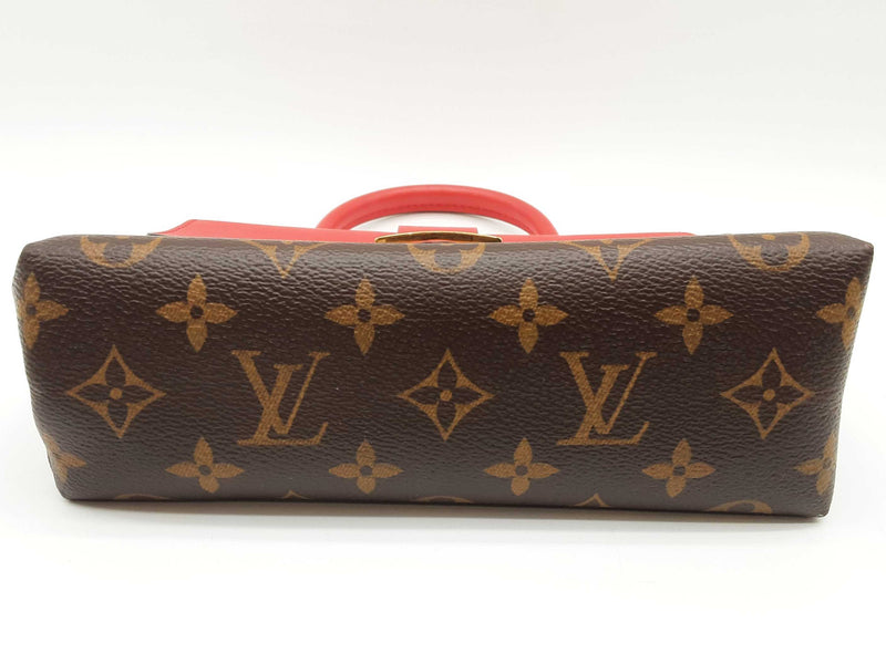 Louis Vuitton Locky Cherry Red Leather Brown Monogram Crossbody Bag Do0425locxde