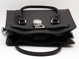 Michael Kors Saffiano Lock Tote Black Handbag Aa0826wzsa