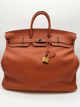 Hermes Birkin 50 Gold Brown Clemence Brass Duffle Bag Do0824lwrxzde