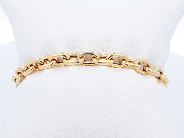 18k Yellow Gold Hollow Chain Link Bracelet 4.6 Grams 7 Inch Fw0225orxdu