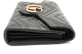 Gucci Matelasse Chevron Quilted Leather Gg Marmont Wallet With Chain Eb0626wexsa