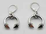 King Baby Punk Spikes 0.925 Silver 7.8g Hoop Leverback Earrings Do0726wxde